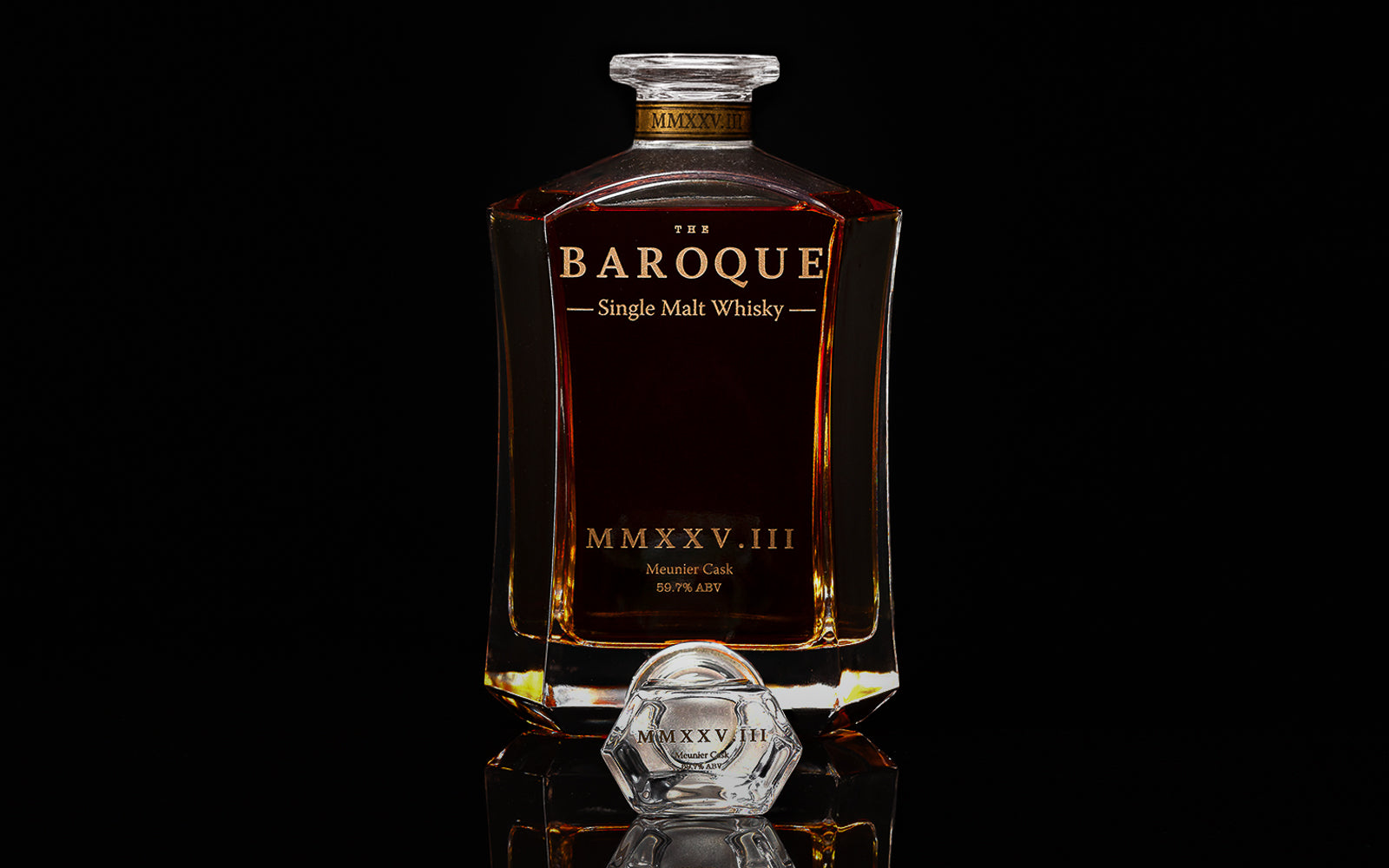 A Baroque bottle and presentation detail, design as identity and the shape of recognition. Baroque Whisky Australian Single Malt.